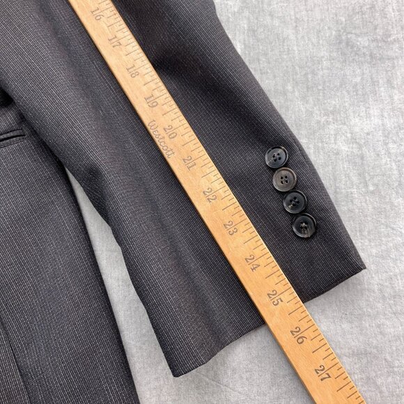 BOSS Hugo Boss Blazer Men 42 Gray White Woven Wool Suit‎ Jacket Classic Career - Picture 5 of 13